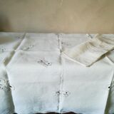 Tablecloth and linen towels has butterfly pattern