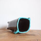 Brutalist vase Accolay signed – French studio pottery from the 1960s