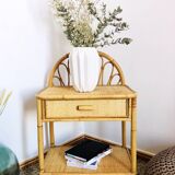 Rattan & bamboo beside table