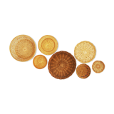 Wall composition of 7 wicker baskets