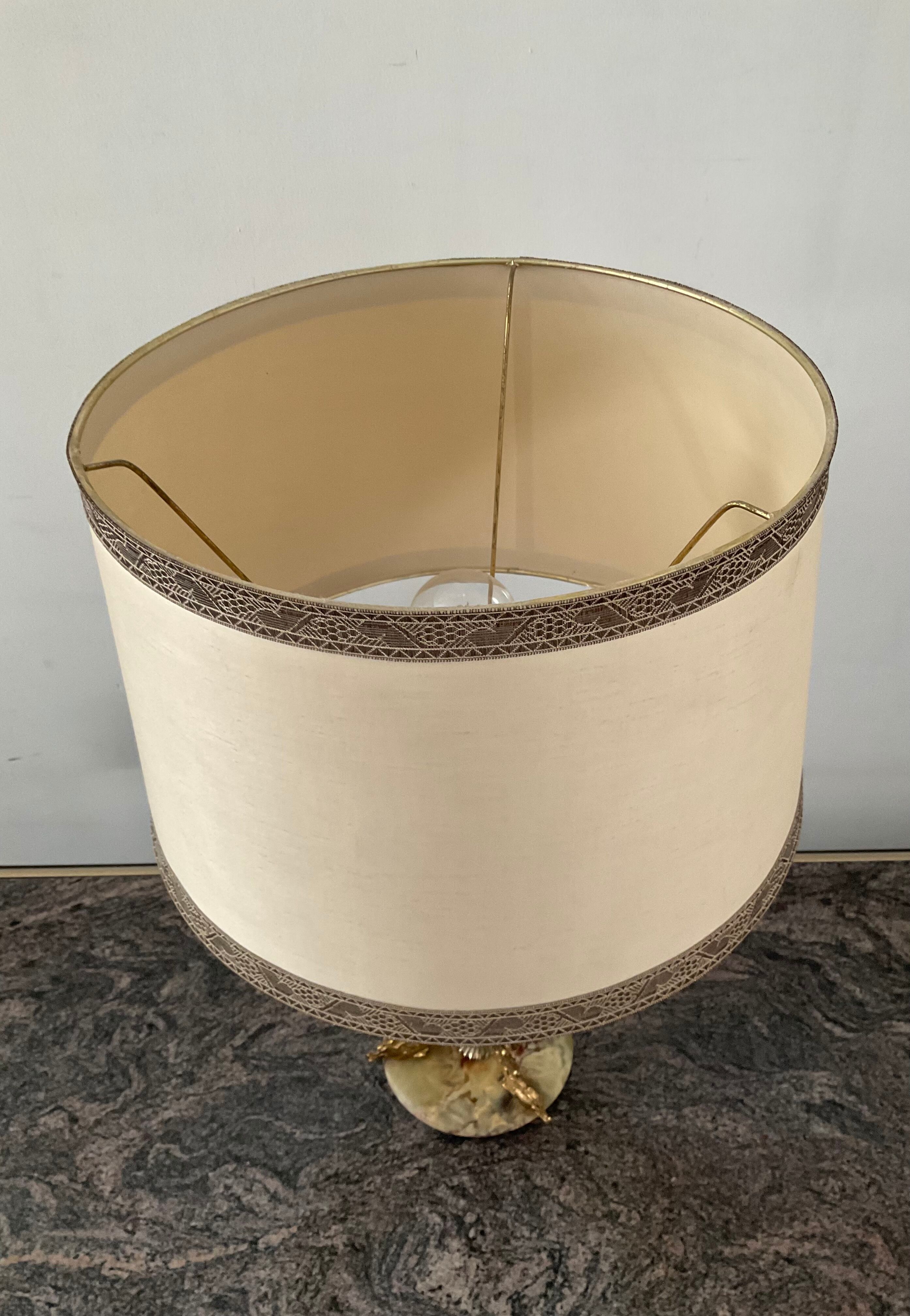 Lamp 70s in onyx and brass