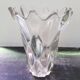 Old transparent molded glass vase bubble shape vintage decoration
