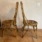 Pair of vintage rattan chairs Louis Sognot