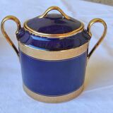 Limoges porcelain coffee service - Egle - Oven blue and gold -