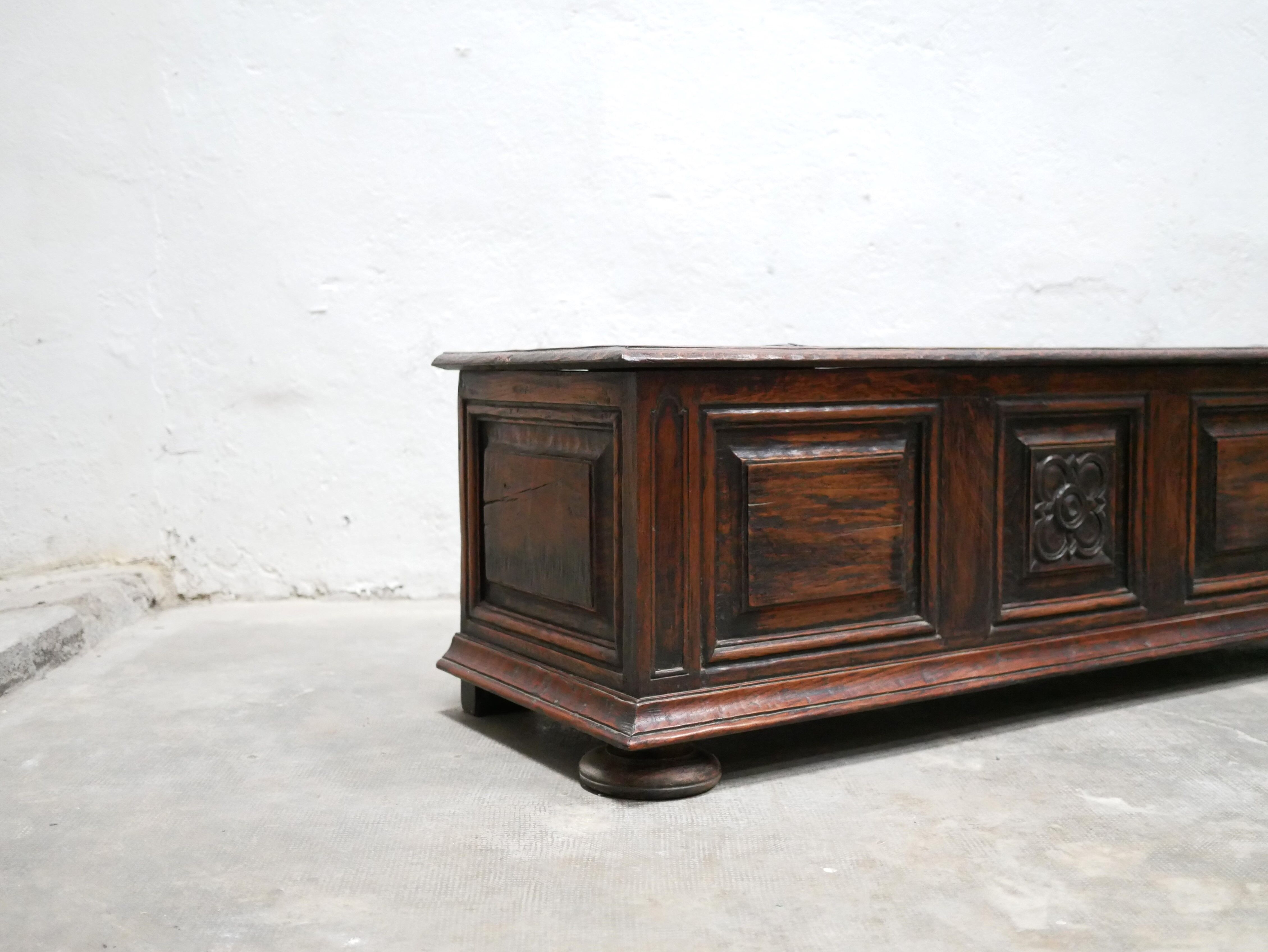 Old chest in solid oak