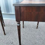 Pair of bedside tables side tables old leather top style louis xvi