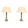 Stunning pair of Rococo Brass table lamps Italy 1920s