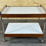 60s 70s serving trolley dinette made of teak & chrome Danish Modern Design