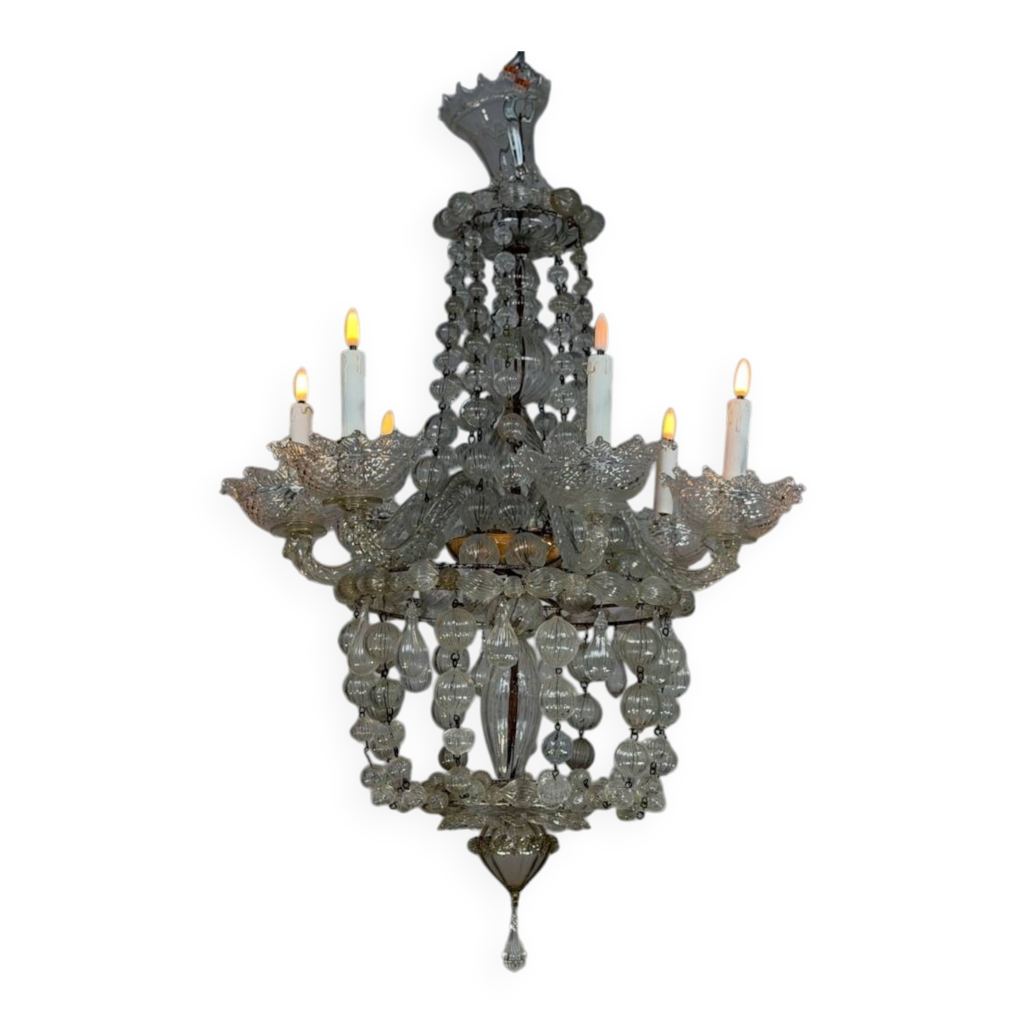 Lustre made of Murano glass beads, Venice around 1900