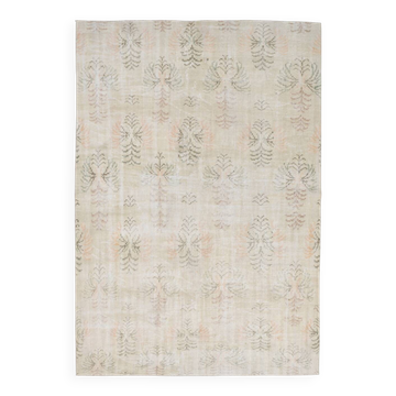 6x8 Cream Brown Floral Vintage Area Rug, 181x261Cm SK 21812