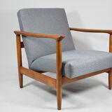 Vintage armchair model GFM-142, fully renovated, multicolor fabric