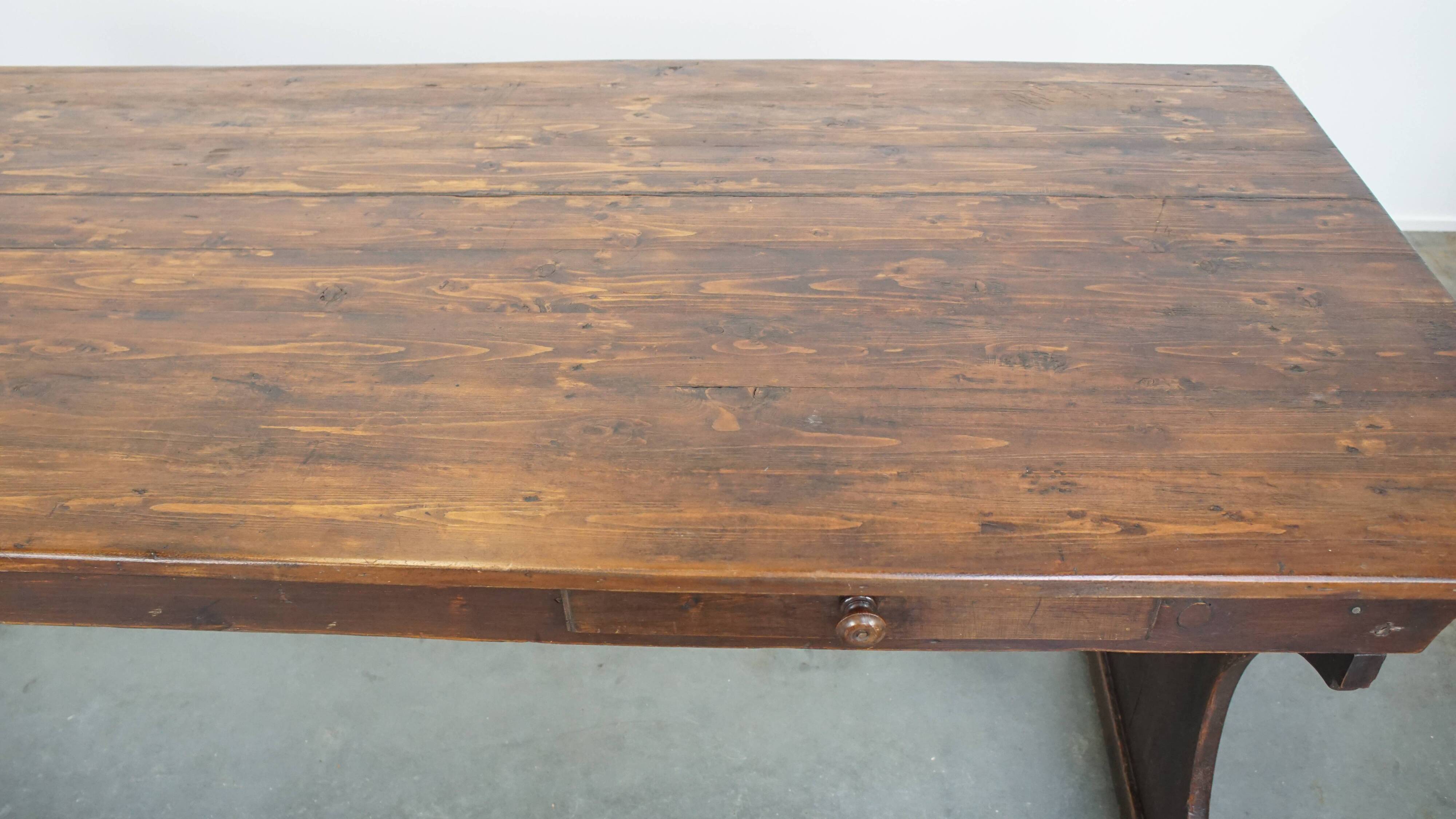 19th-century English pine monastery table.