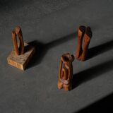 Large wooden sculpture "Woman" by Ole Wettergren, Danish modern, 1970s.