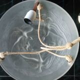 Artistar France - Art Nouveau suspension in molded glass and pressed motifs birds
