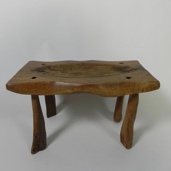 Tabouret vintage en tronc de chêne, années 1960