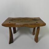 Vintage oak stump stool, 1960s