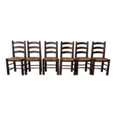 6 Brutalist Georges Robert chairs c.1950