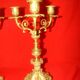pair of gilded bronze candlesticks with 4 candle holders in "Louis XVI" style, 19th century