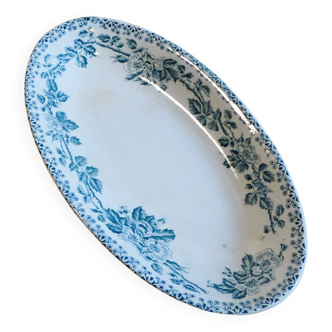 Oval ravier dish with floral decoration - "Guadeloupe" Terre de fer - Debray