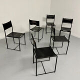 6 chaises en cuir « 101 » design italien Belotti Alias 1980 vintage
