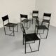 6 leather chairs "101" Italian design Belotti Alias 1980 vintage
