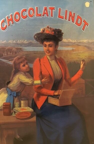 Lindt chocolate metal advertising plate