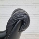 Fauteuil en cuir pivotant danois vintage