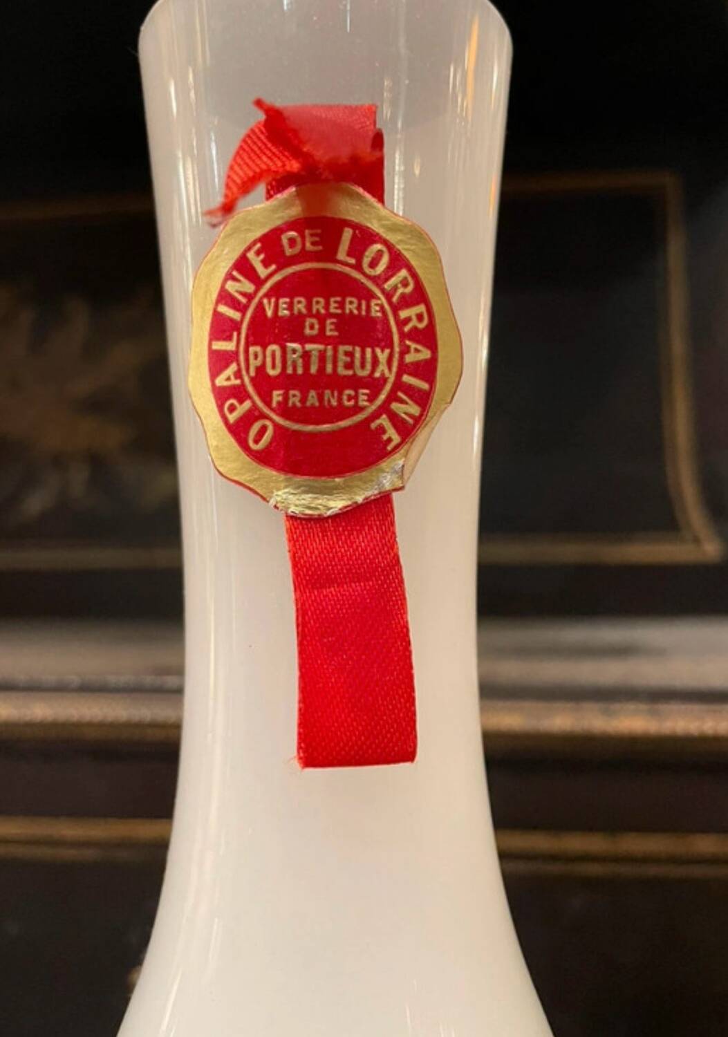 Opaline vase from Lorraine