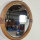 Miroir rond vintage rotin