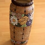 Handmade marked ceramic floor vase, vintage from the 70s