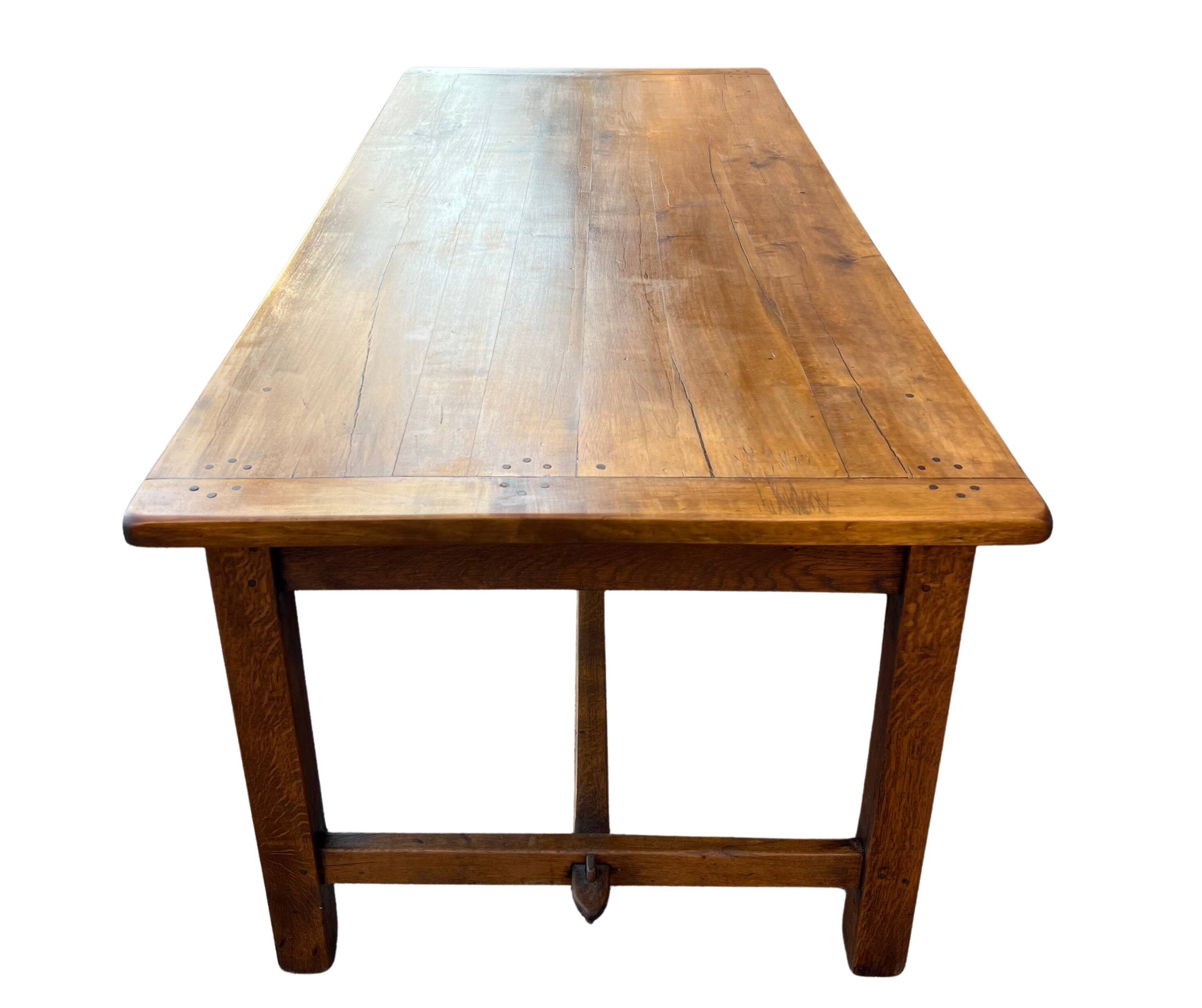 Table de ferme en bois massif - bois pommier sauvage
