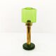 Scandinavian candle holder Gnosjö green glass and brass 1960