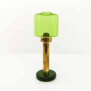 Bougeoir scandinave Gnosjö verre vert et laiton 1960