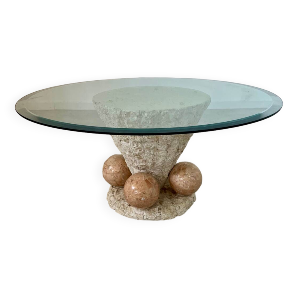 Table basse carrée verre trempé transparent Niu - Lot de 3