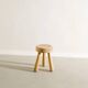 Vintage Swedish Ash Wooden Low Tripod Stool by Ingvar Hildingsson, 1970s