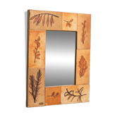 Raymonde Leduc botanical ceramic mirror Vallauris, France
