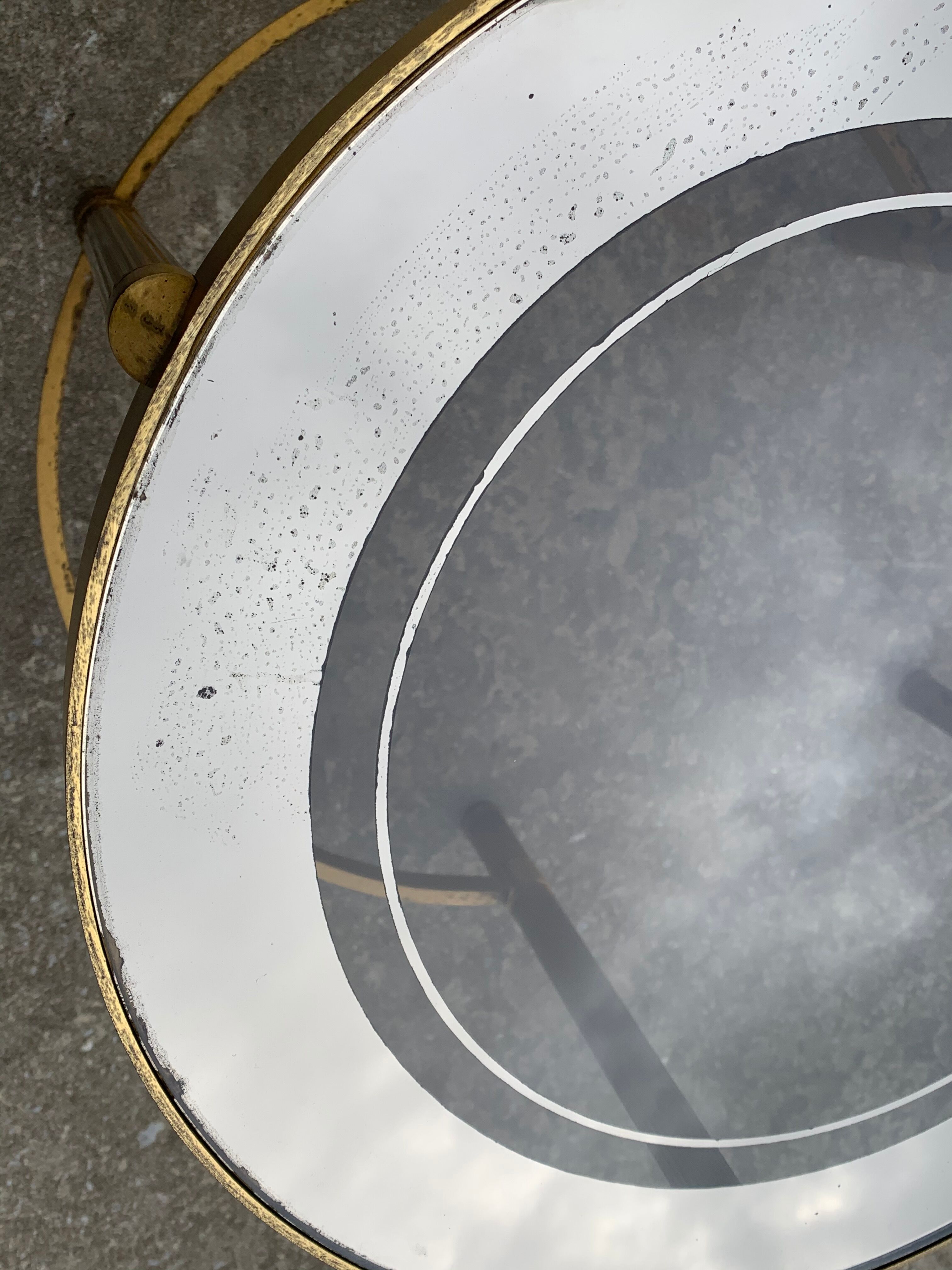 Three round brass tables 1970