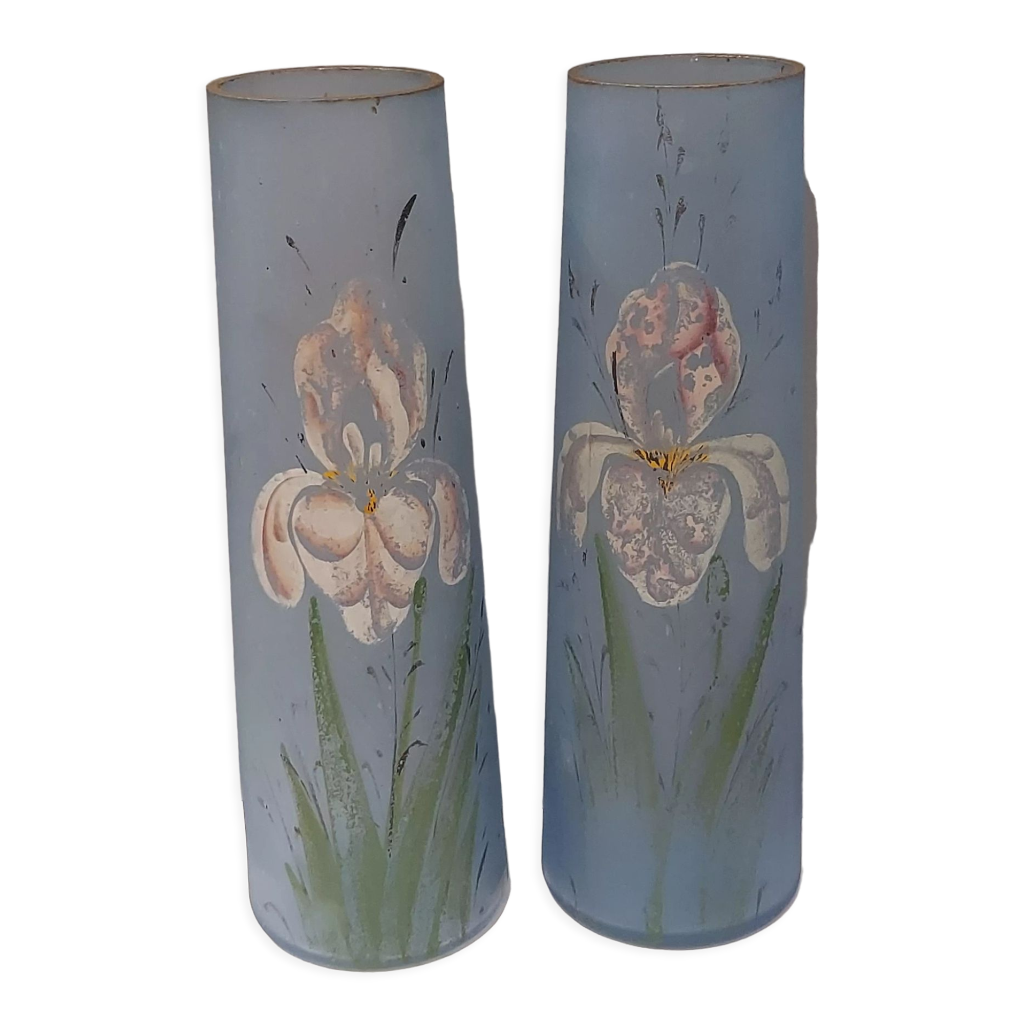 Paire de vases verre Art déco années 1930