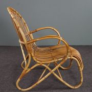 Belse 8 armchair in rattan of Dutch design round back 50s