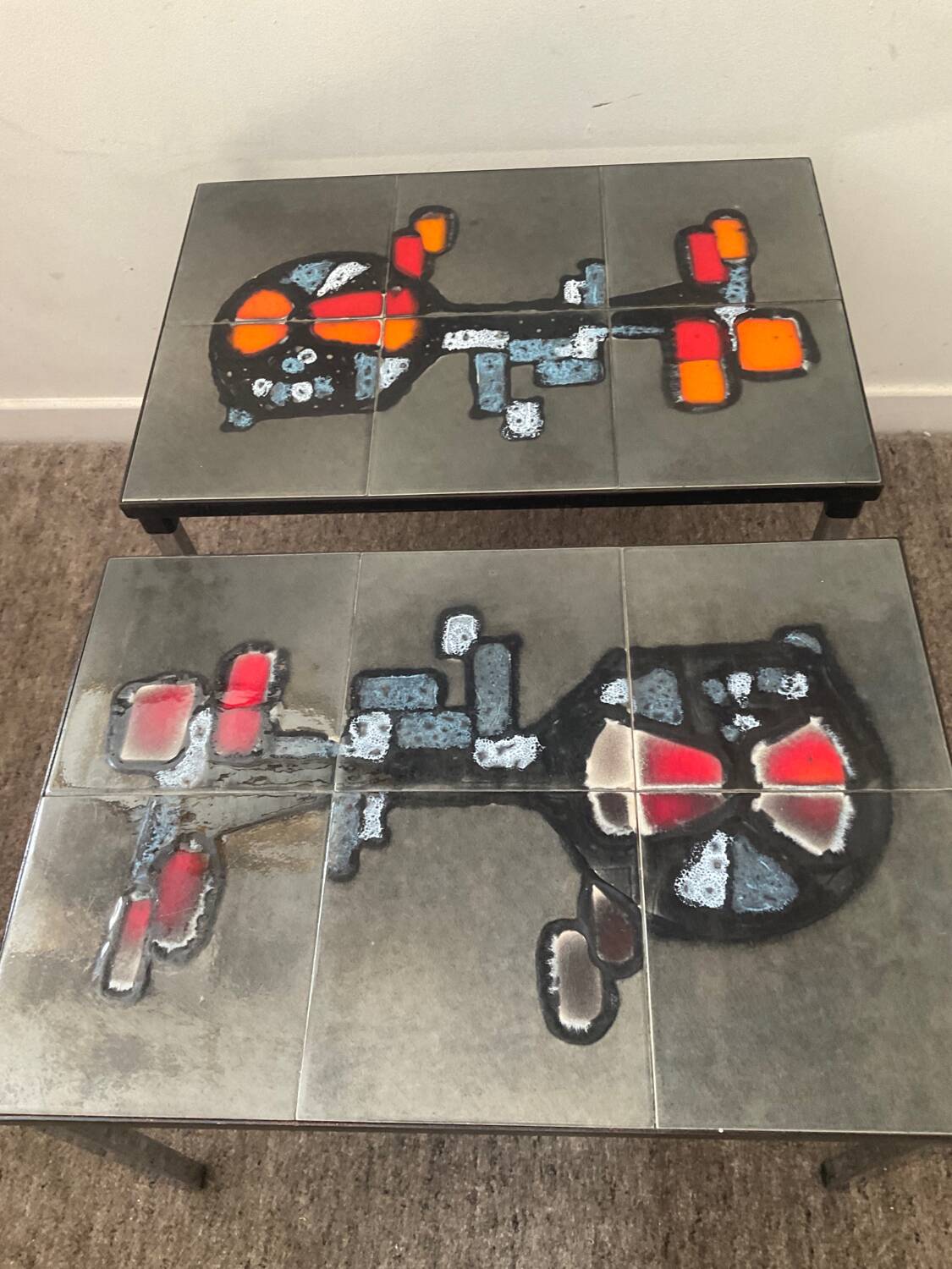 Duo of Belarti side tables from the 60s
