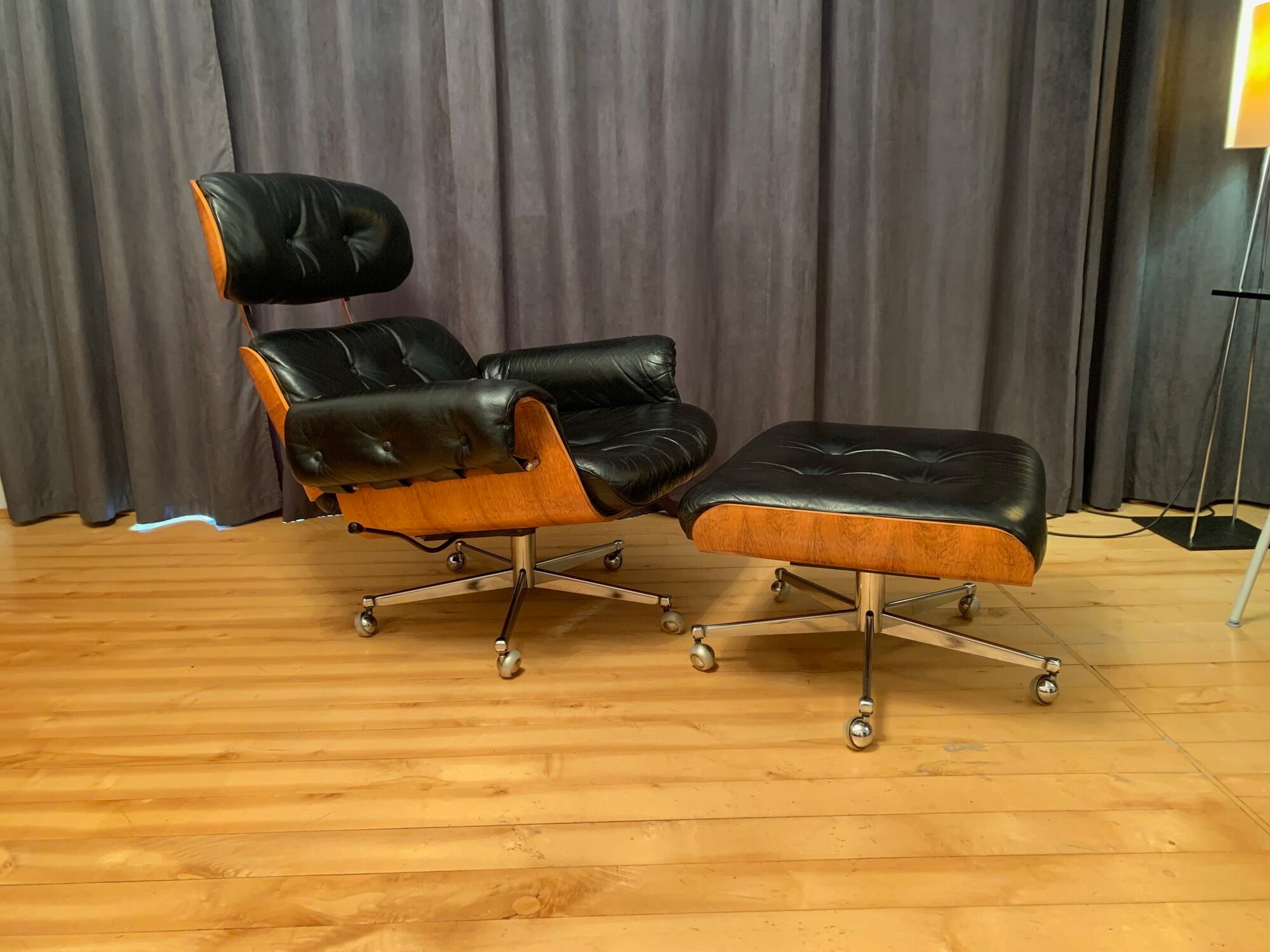 Armchair with footstool by Martin Stoll, Stoll Giroflex, Switzerland, 1960s.