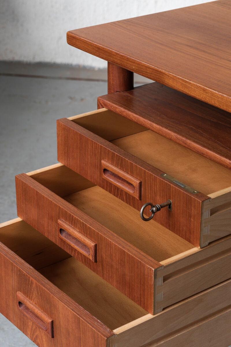 Freestanding writing desk in teak, Danish design, 1950s