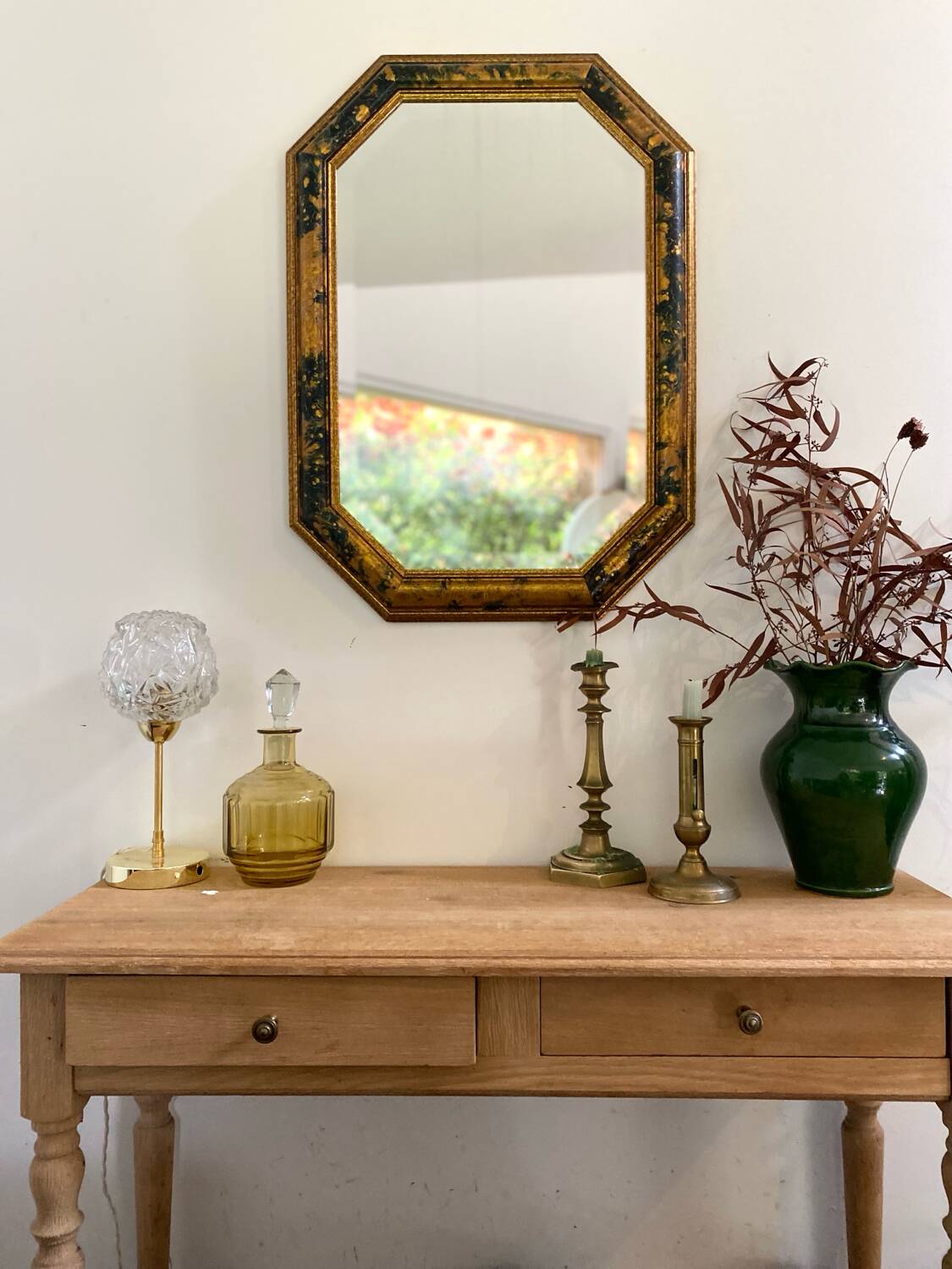 Miroir octogonal Art Déco ancien