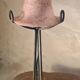 Antique wrought iron floor lamp, 1900, with a glass shade, 40x15.