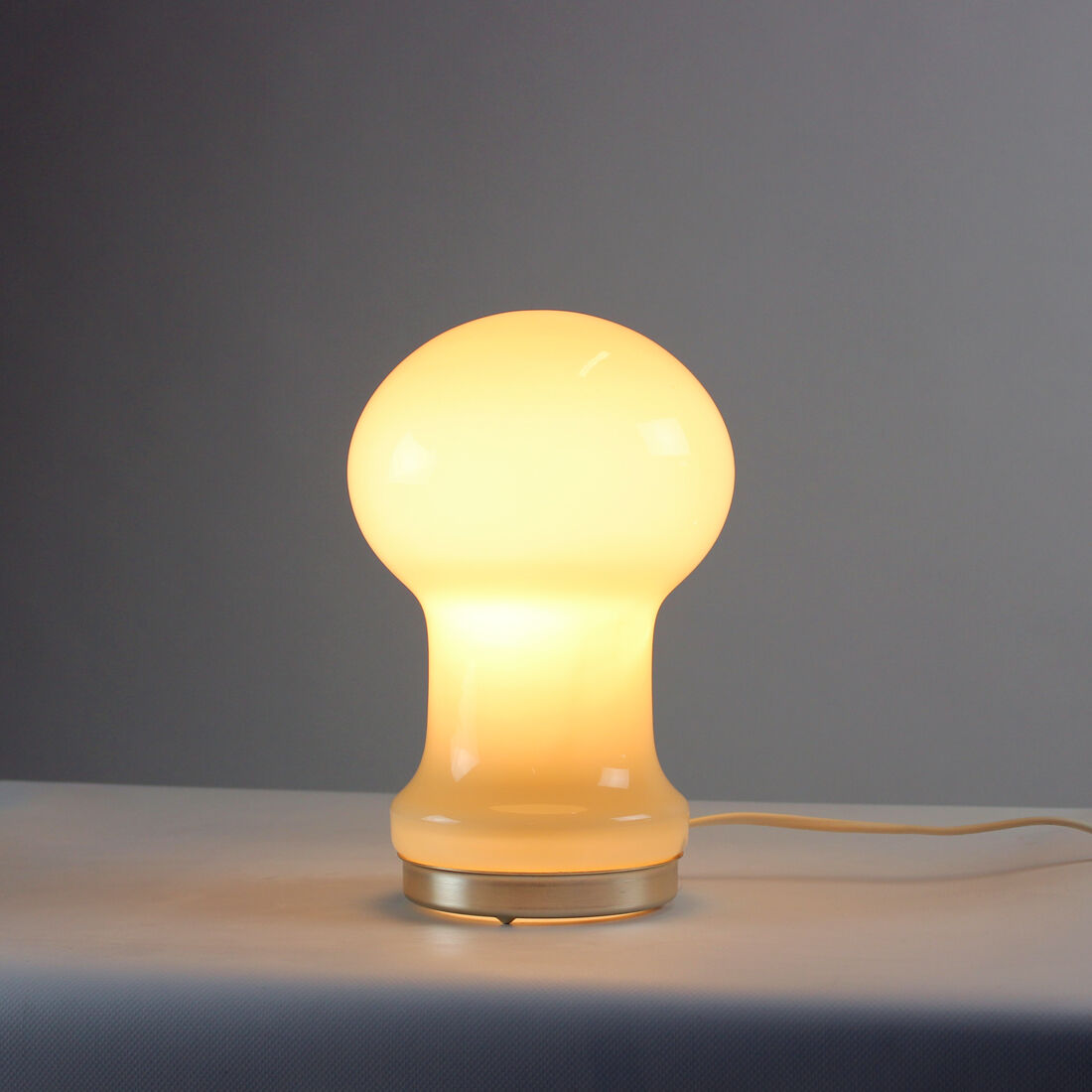 Unique Beige Opaline Glass Table Lamp By Ivan Jakes, Czechoslovakia 1960s