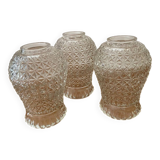 Set of 3 worked glass tulips