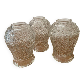 Set of 3 worked glass tulips