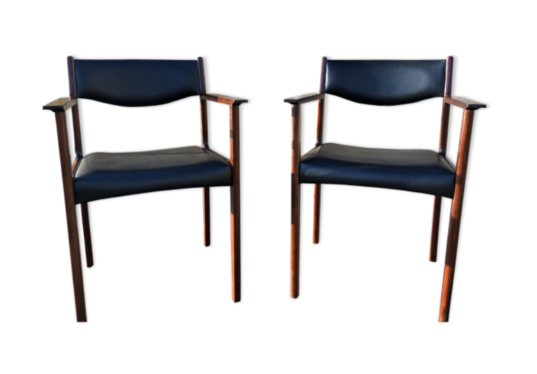 Pair of Scandinavian rosewood armchairs by SAX circa 60