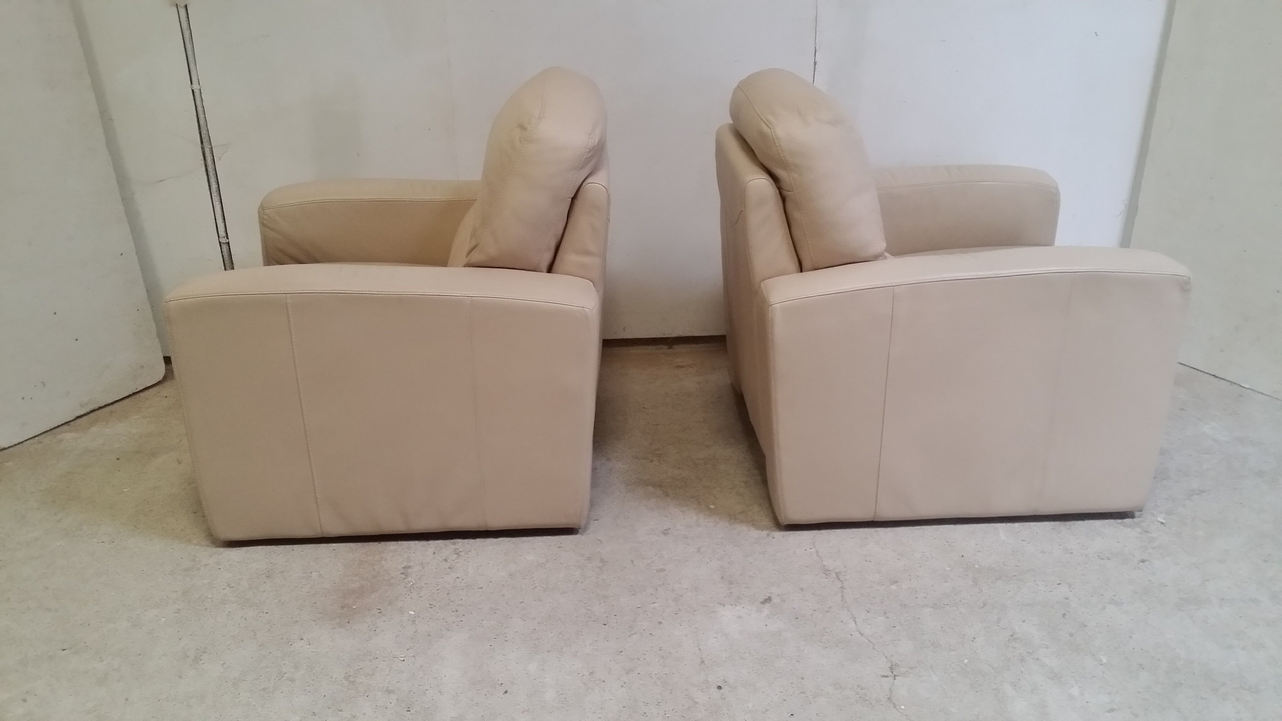Pair of leather club chairs