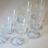 8 glasses with semi-crystal stems